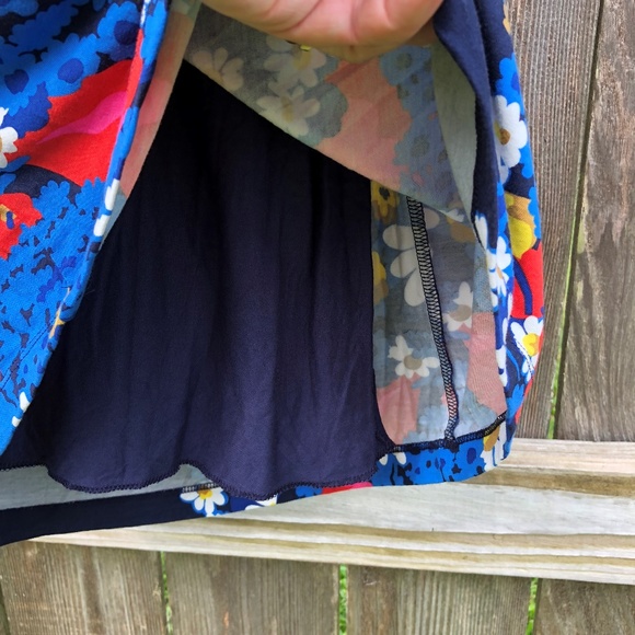 Boden 4R Blue Floral Bodycon Wiggle Dress V-Neck - Picture 5 of 8